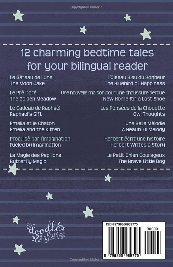 12 French Bedtime Stories for Kids: Short Story Books in French and English Ages 3+ | Bilingual Bed Time Stories Collection for Children and Toddlers (French Books for Kids) by Doodles & Safari