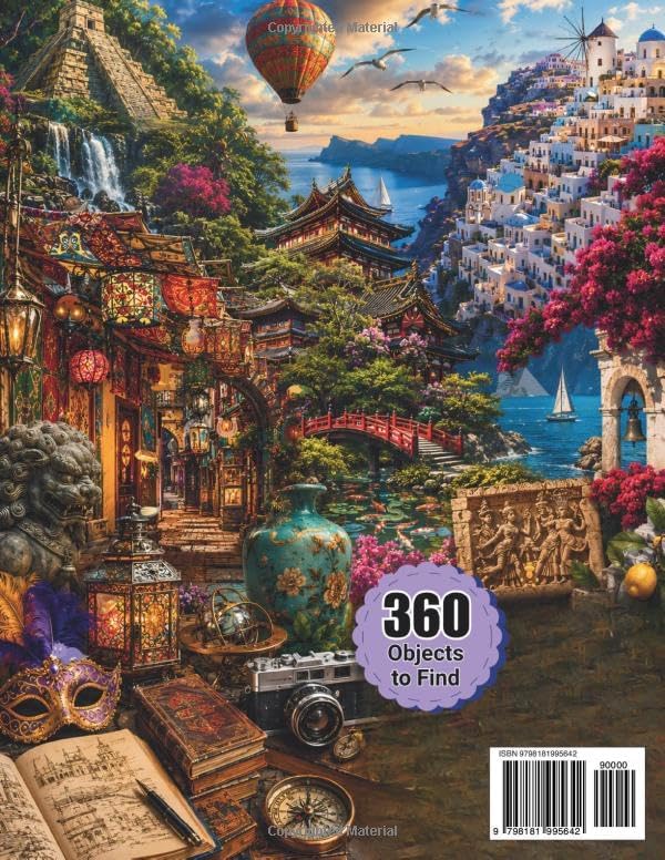 Hidden Picture Book for Adults: Seek and Find 350 Hidden Objects in 21 Detailed Full-Color Photo Collage Scenes for Relaxation, Focus, and Observation Skills by Orange String