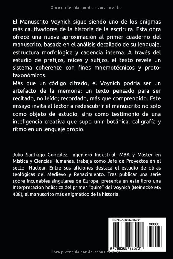 El Manuscrito Voynich: Entrando al Jardín Secreto: Memoria y Ritmo en el Código Herbal (Incunables Singulares de Europa) (Spanish Edition) by Julio Santiago Gonzalez Jimenez