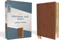 NIV, Personal Size Bible, Large Print, Leathersoft, Brown, Red Letter, Comfort Print by Zondervan