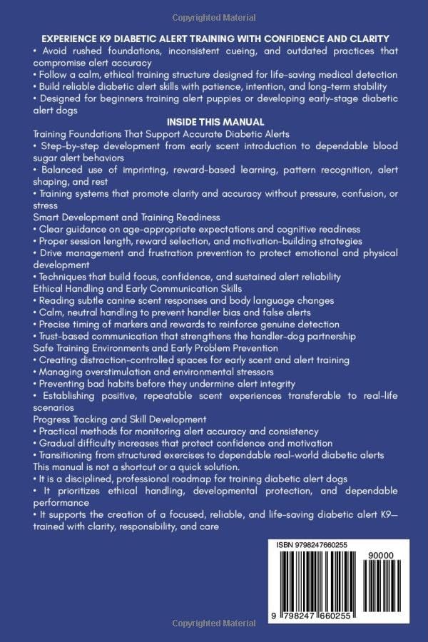 K9 DIABETIC ALERT DOG TRAINING MANUAL FOR BEGINNERS: Mastering Life-Saving Skills for Dogs to Detect and Respond to Blood Sugar Changes (POSITIVE REINFORCEMENT PET HOME) by MARK HURD