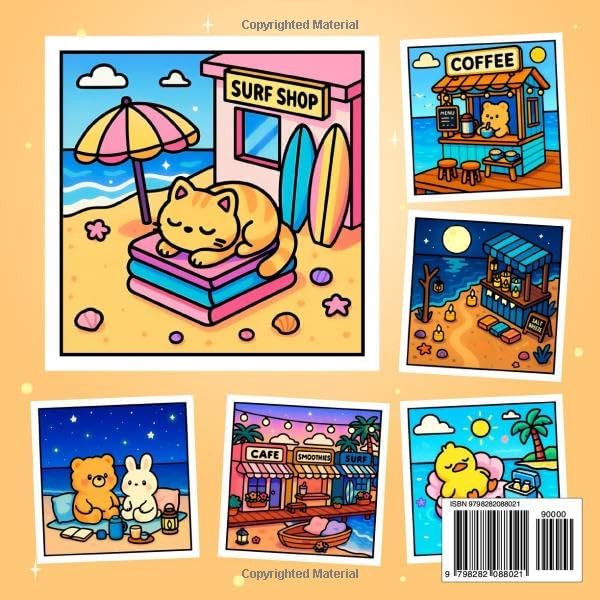 Cozy Beach: Coloring Book for Adults and Teens Featuring Cute Beach Designs For Relaxation (Comfy Cozy Coloring Books) by Today We Color