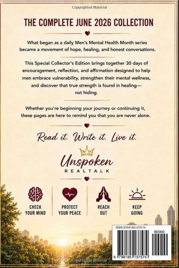 June Men's Mental Health Journal: An Unspoken RealTalk Collection by Pamela James Coleman