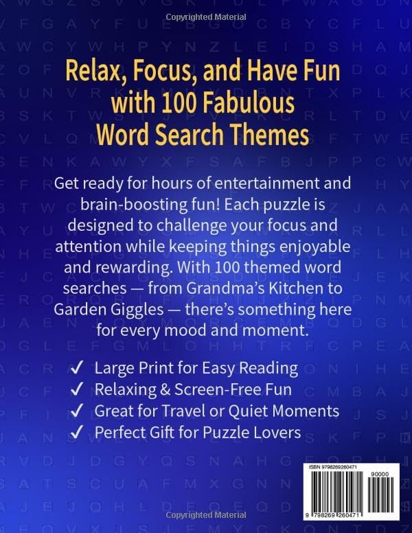 Large Print Word Search for Adults & Seniors: 100 Fabulous Themes – Large-Print Word Searches for Fun, Relaxation, Memory, Focus, Stress Relief, and Cognitive Wellness (100 Themes Word Search) by Pynzle