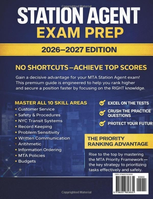 STATION AGENT EXAM PREP 2026–2027: The Complete All-in-One Guide to the MTA New York City Transit Exam — 1,000+ Practice Questions, 5 Full-Length Tests, and Proven Strategies to Rank at the Top by Apex Scholar Publishing