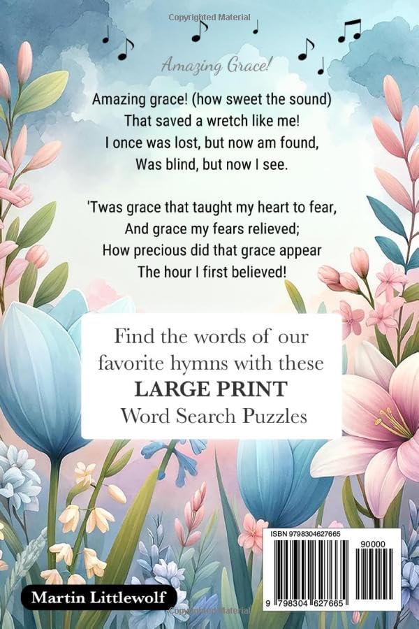 Bible Word Search - Large Print: Word Find Puzzles Featuring Favorite Christian Hymns - For Adults, Seniors, and Teens by Martin Littlewolf