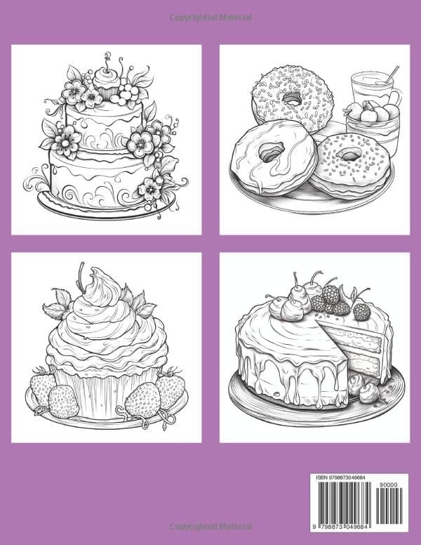 Beautiful Desserts Coloring Book: Yummy Cakes, Cookies and Other Sweet Treats for Adults and Teens by Olive Jean Creations