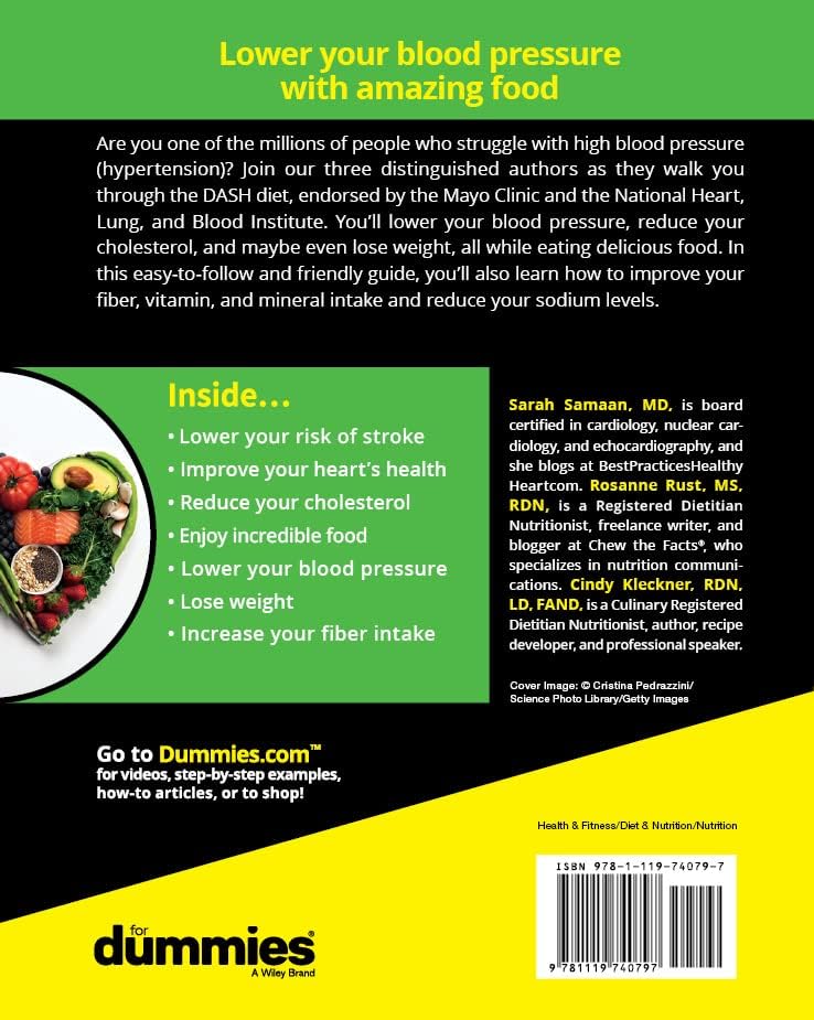 DASH Diet For Dummies by Sarah Samaan