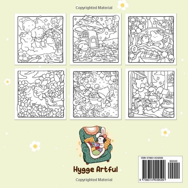 Dreamy Fuzzy: A Cute & Cozy Coloring Book for Adults and Teens Featuring Adorable Animals Friends in Magical Scenes for Stress Relief by Hygge Artful