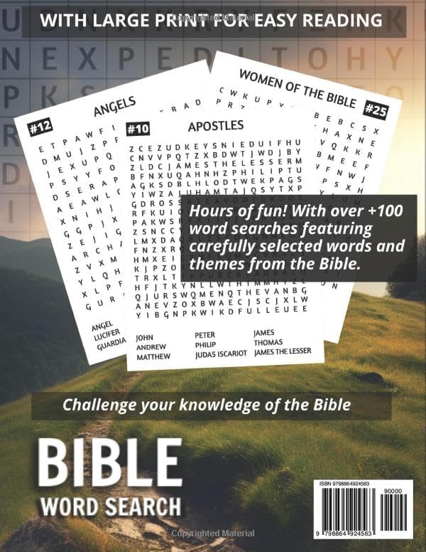 BIBLE WORD SEARCH FOR ADULT - LARGE PRINT (WITH SOLUTIONS): EASY TO READ - WORDSEARCH FOR SENIORS | CHRISTIAN PUZZLE BOOK | BRAIN GAMES NO GLASSES by Santa Bendición