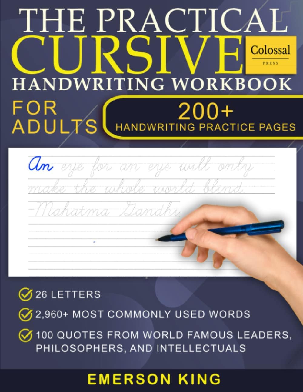 Cursive Handwriting Workbook for Adults - 200+ Pages of Handwriting Practice for Adults: Cursive workbook - hand writing practice books for adults. ... for adults. Improve handwriting for adult by Emerson King