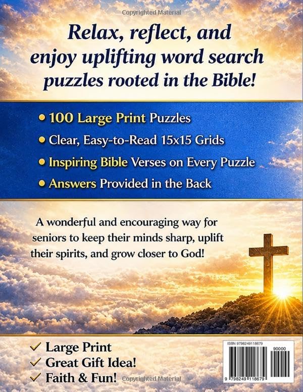 Easy Large Print Bible Word Search for Seniors: 100 Faith-Based Puzzles with Scripture Verses to Relax, Reduce Stress, and Keep Your Mind Sharp by Golden Faith Publishing