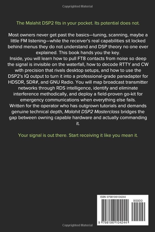 Malahit DSP2 Masterclass: Advanced DSP Techniques, Digital Mode Decoding, and Signals Intelligence for Ham Radio Operators, Shortwave DXers, and ... (The Modern Amateur Radio Mastery Series) by Brandon S. Larkson