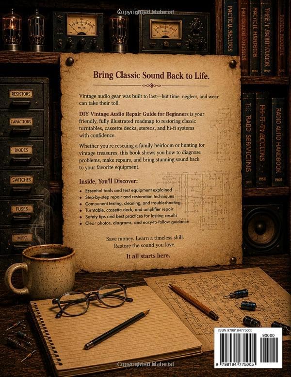 DIY Vintage Audio Repair Guide for Beginners: An Illustrated Step-by-Step Manual to Restore Turntables, Cassette Decks, Stereo Receivers, Amplifiers, and Hi-Fi Systems with Confidence by Casey R. Sterling