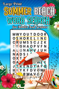 Summer Beach Word Search for Adults and Seniors in Large Print: Relaxing Word Find Activity Book With Puzzles and Solutions to Active and Exercise Your Brain by A.J Publisher Puzzles