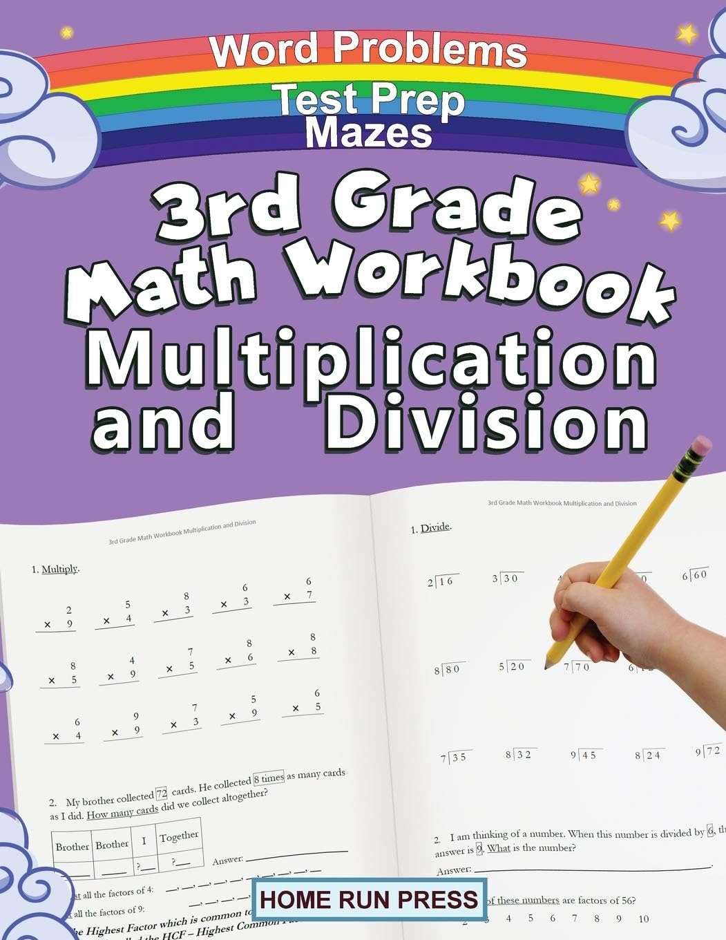 3rd Grade Math Workbook Multiplication and Division: Grade 3, Grade 4, Test Prep, Word Problems by LLC Home Run Press