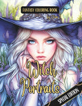 Fantasy Coloring Book Witch Portraits Special Edition: For Adults and Teens | Black Line and Grayscale Portraits of Beautiful Witches by Elina I.
