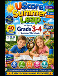 UScore Summer Leap: A Sunny Grade 3 to 4 Summer Workbook by UScore Academy