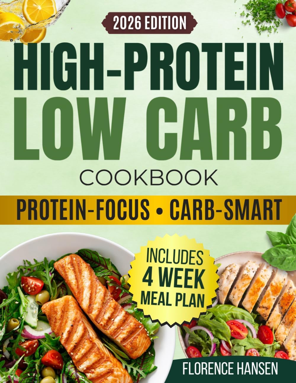 HIGH-PROTEIN LOW-CARB COOKBOOK: Creative meals for powerful, protein-packed living and everyday enjoyment | Flavorful, low-carb recipes designed to energize, inspire, and bring balance with every bite by Florence Hansen