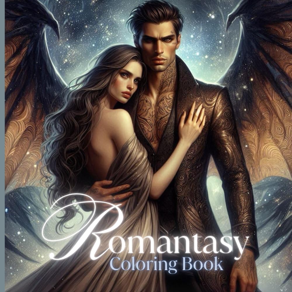 Romantasy Coloring Book: Creative Romantic Fantasy Coloring Pages Fae, Witches, Dragons, Bay Boys and More Designs for Teens, Adults Stress Relief and Fun by Lauren Marshall Roby
