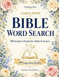 Large Print Bible Word Search: 100 KJV Scripture Puzzles Across 10 Bible Themes — From Genesis to Revelation, for Adults & Seniors with Answer Key by HHM DesignCo