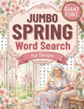 Jumbo Spring Word Search for Seniors: Extra Large Print Word Puzzles - Springtime Relaxation | Gentle Brain Boost | Stress Relief - Jumbo Font Word Find Books for Adults and Seniors by Happy Eyes Press