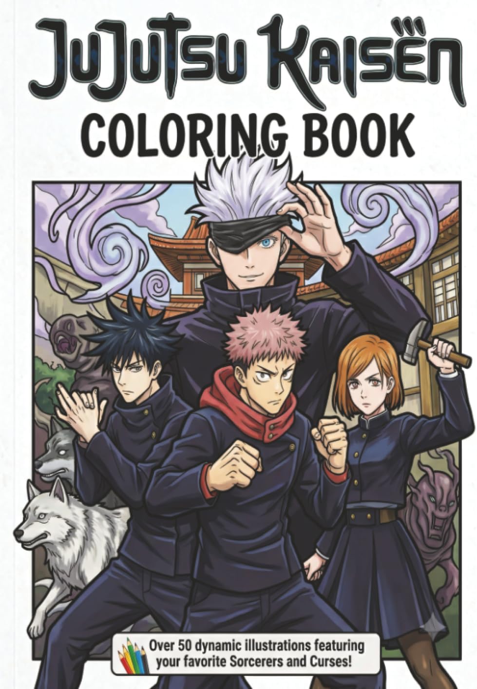 Jujutsu Kaisen Coloring Book: 50+ Single-Sided Coloring Pages for Anime Fans (French Edition) by Orie Kitada