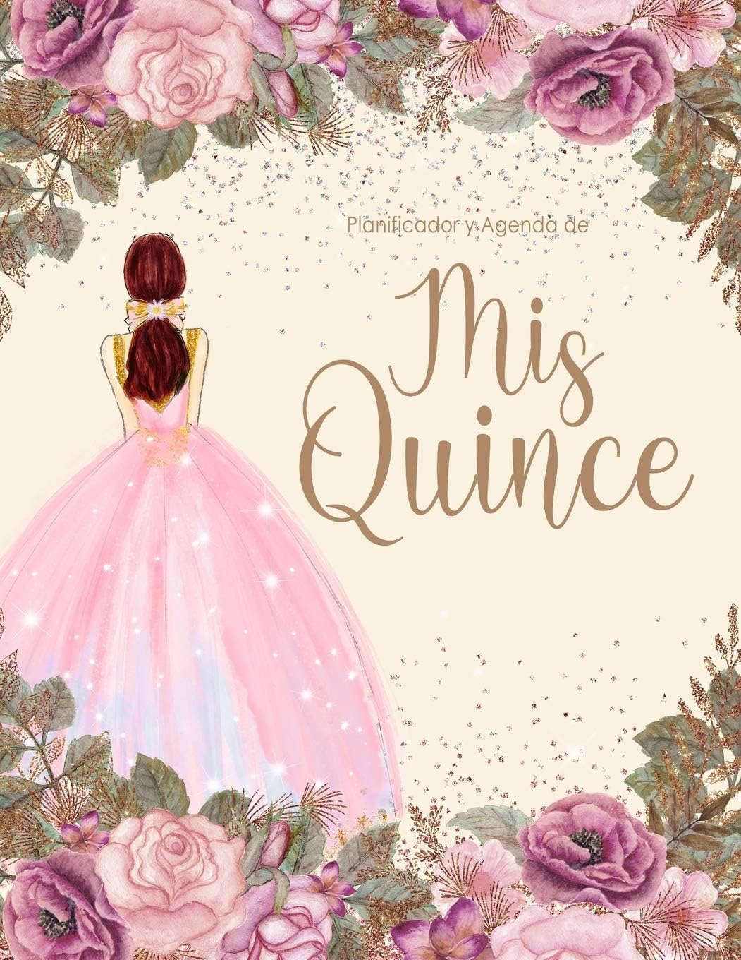 Planificador y Agenda de Mis Quince Anos: Organizador y Cuaderno de Quinceañera, Flores Acuarela Rosa y Morado (Spanish Edition) by M2MParty Designs