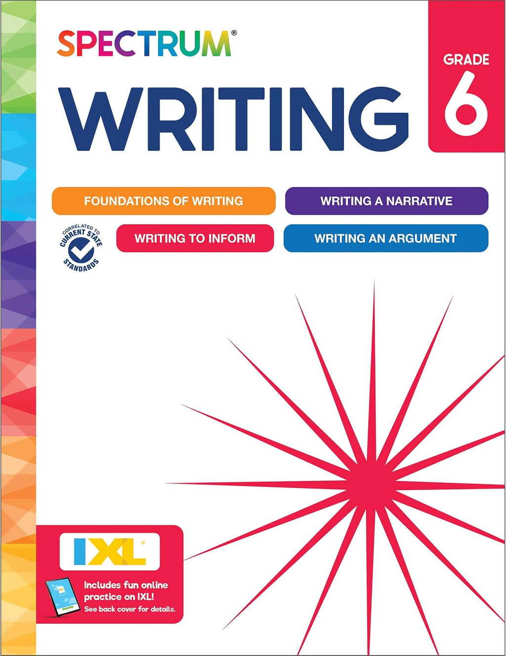 Spectrum 6th Grade Writing Workbook, 192-Page Book, Middle School Writing Prompts Covering Informative, Argumentative, and Descriptive Story Writing Practice by Spectrum
