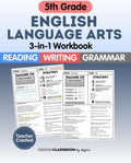 5th Grade ELA Workbook: Reading Comprehension, Writing, and Grammar Practice for Summer Learning & STAAR Test Prep: Master key ELA skills with reading ... grammar review. Great for summer learning. by Angela Sultzer