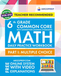 6th Grade Common Core Math: Daily Practice Workbook - Part I: Multiple Choice | 1000+ Practice Questions and Video Explanations | Argo Brothers (Next Generation Learning Standards Aligned (NGSS)) by Argo Brothers
