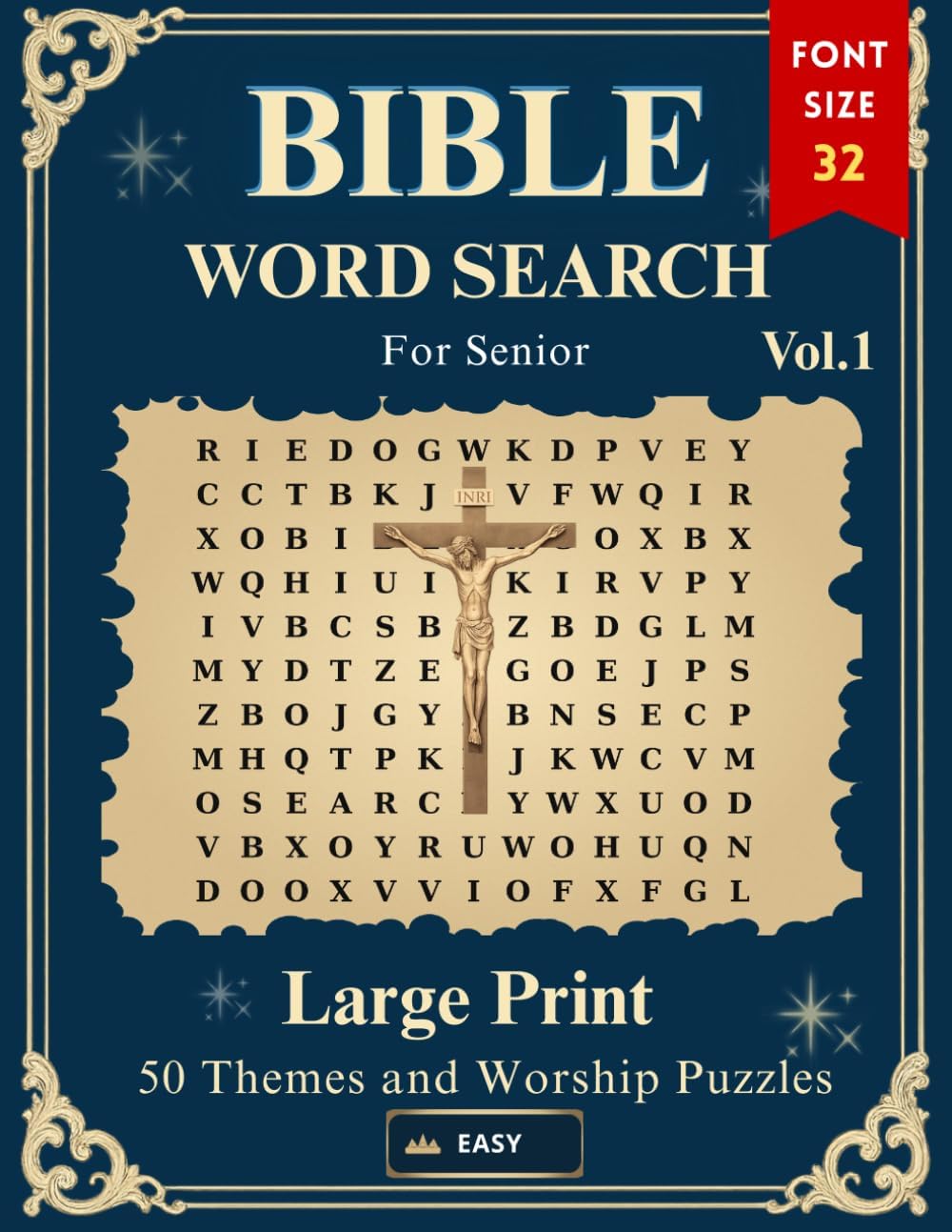 Extra Large Print Bible Word Search for Seniors: Senior-Friendly Bible Themes and Worship Word Searches — Extra Large Print, Answer Key by Riley North