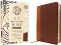NIV Application Bible, Large Print, Leathersoft, Brown, Red Letter, Thumb Indexed, Comfort Print: Bringing the Ancient Message of the Bible into Your World (NIV Application Commentary Resources) by Zondervan