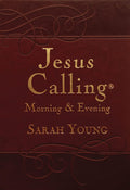 Jesus Calling Morning and Evening, Brown Leathersoft Hardcover, with Scripture References: Yearlong Guide to Inner Peace and Spiritual Growth (A 365-Day Devotional) by Sarah Young