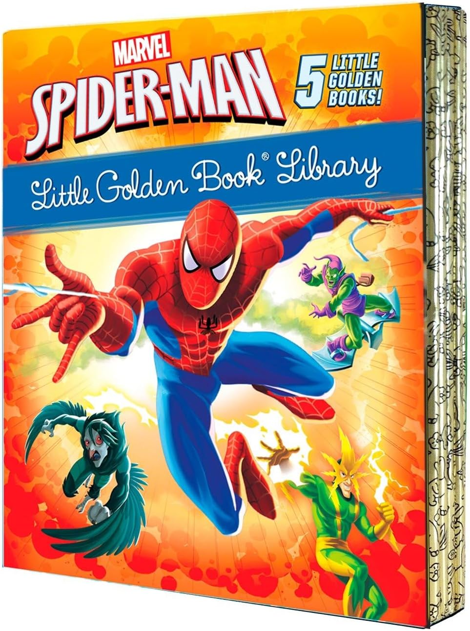 Spider-Man Little Golden Book Library (Marvel): Spider-Man!; Trapped by the Green Goblin; The Big Freeze!; High Voltage!; Night of the Vulture! by Various