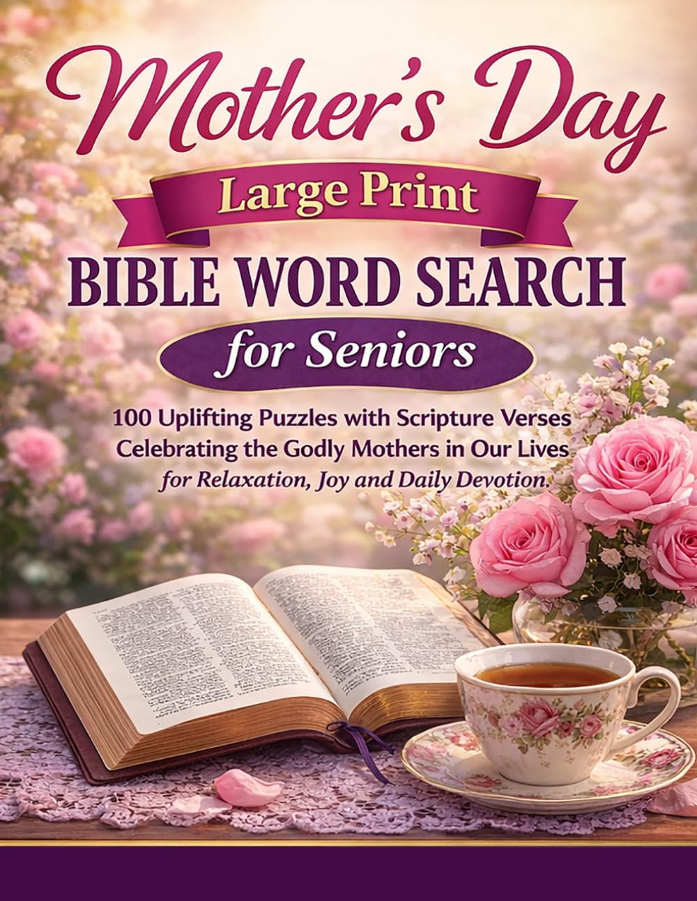 Mother's Day Large Print Bible Word Search for Seniors: 100 Uplifting Puzzles with Scripture Verses Celebrating the Godly Mothers in Our Lives for Relaxation, Joy and Daily Devotion by Golden Faith Publishing
