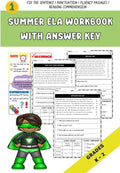 Summer ELA Workbook | Fix The Sentence | Correct | Punctuation | Fluency Passages | Reading Comprehension by OneDollar Worksheet