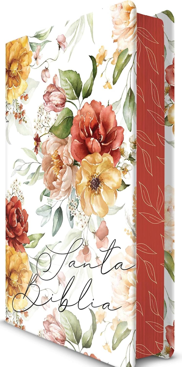 Biblia RVR 1960 letra grande tamaño manual, HC, flores rosadas y cantos pintados / Spanish Bible RVR 1960 Handy Size Large Print with flowers and sprayed edge (Spanish Edition) by Reina Valera Revisada 1960