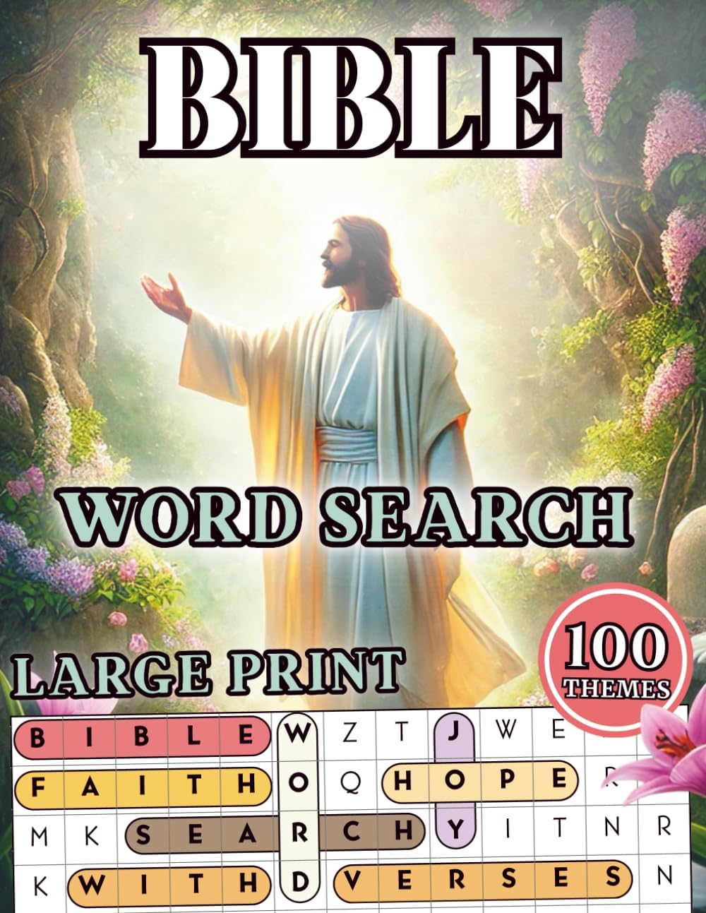 Big Bible Word Search for Adults and Seniors: Large Print Christian Puzzle Book | 100 Easy-to-Read Relaxing Word Find Puzzles with Biblical Verses from Scripture by Happytude Press