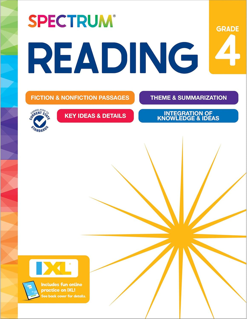 Spectrum Reading 4th Grade Workbook, Activity Book Covering Nonfiction and Fiction Passages, Theme, Summarization, and More, Classroom or Homeschool Curriculum by Spectrum