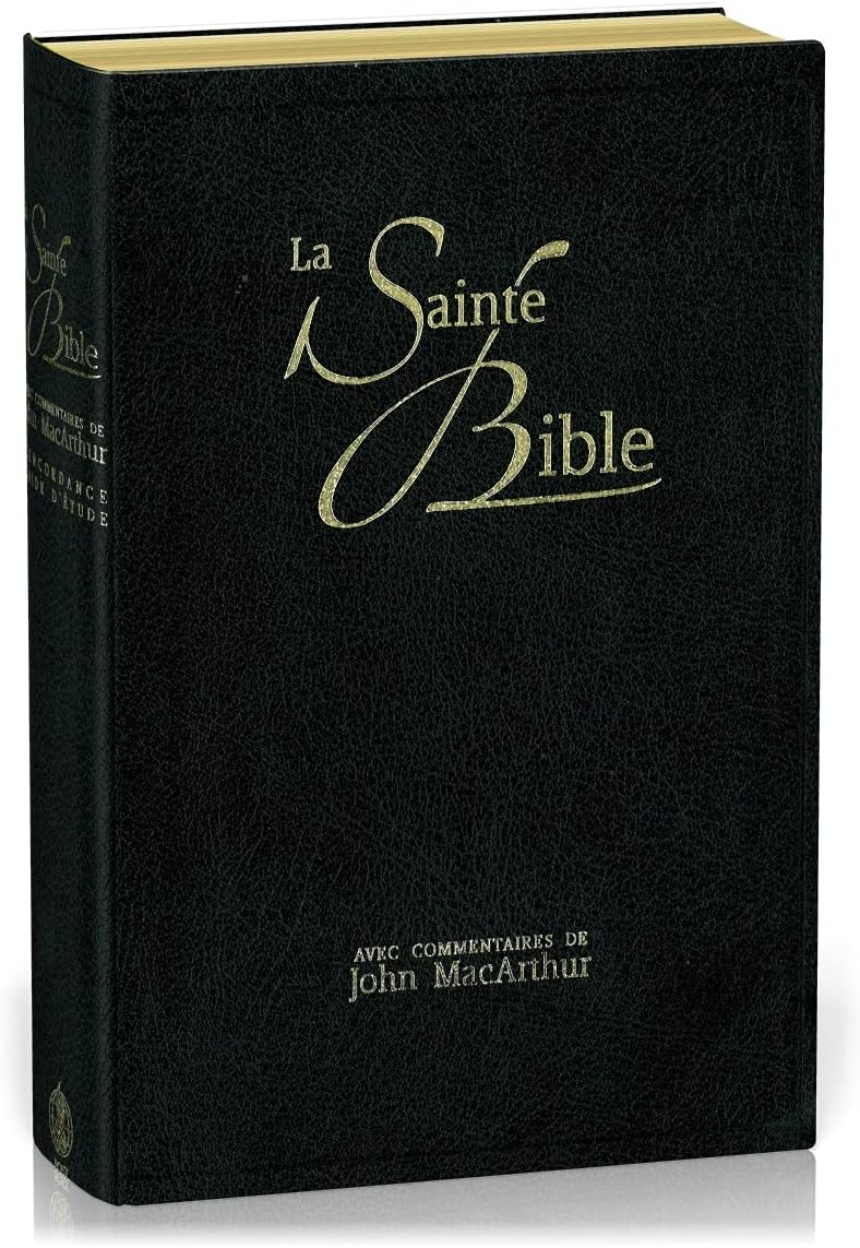 Bible d'étude Segond NEG MacArthur, noire: couverture souple, fibrocuir, tranche or by SBG
