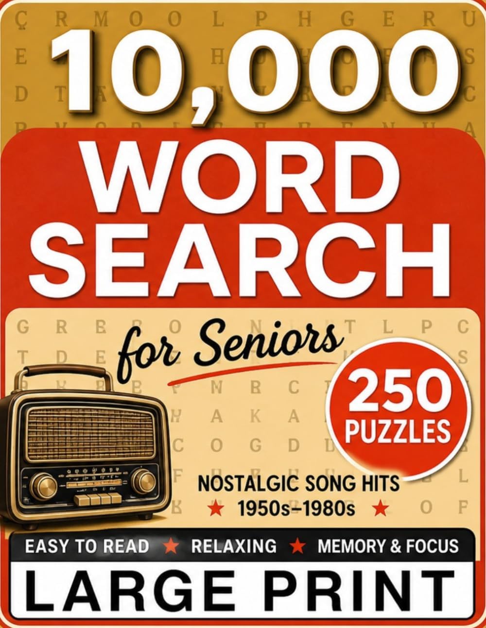 The Ultimate Large Print Word Search for Seniors: 10,000 Words – 250 Nostalgic Puzzles from the 1950s–1980s for Relaxation, Focus & Memory (Memory Lane Series) by Adrian Bigmax