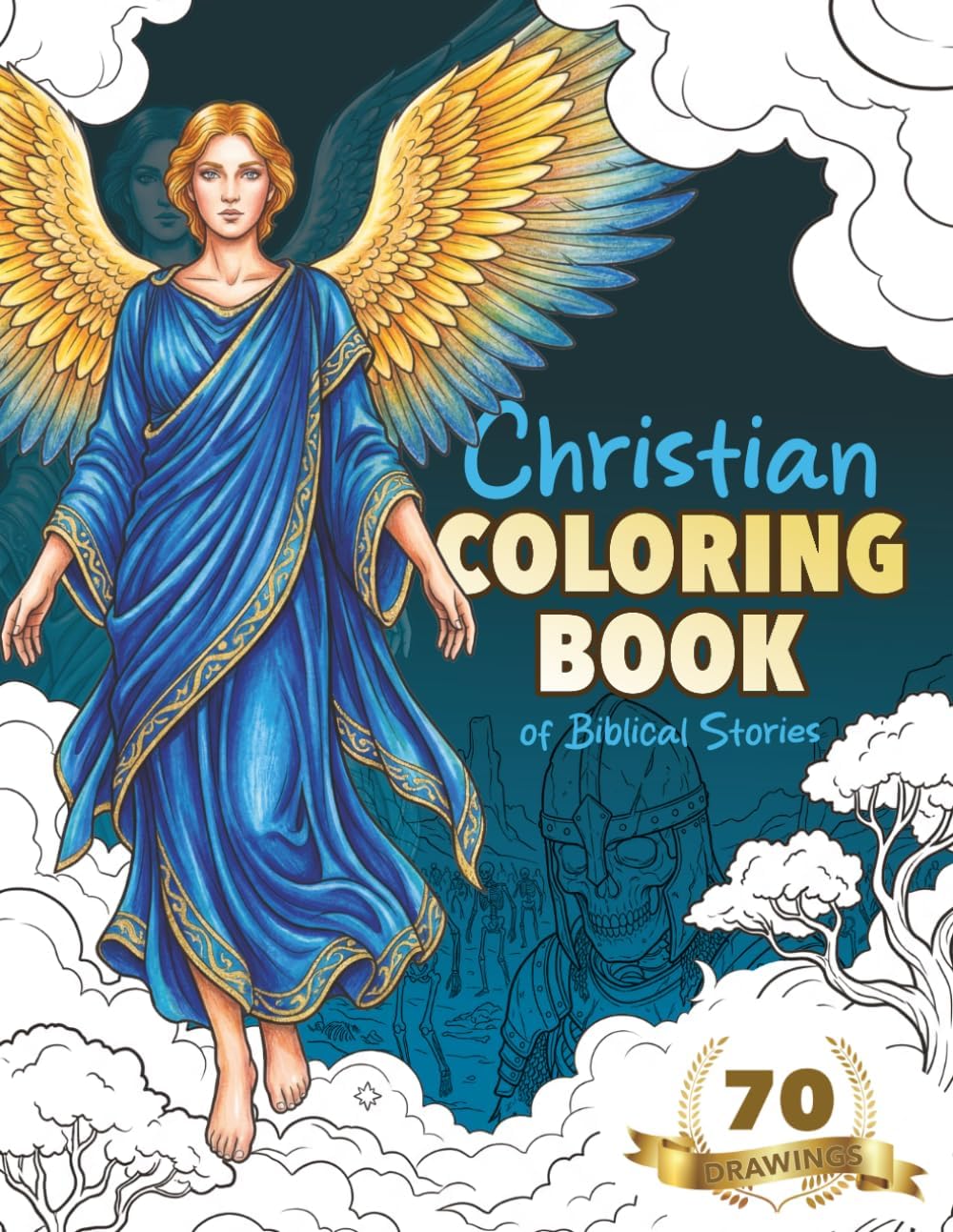 Christian Coloring Book: for Adults Coloring Book of Biblical Stories Faith-Based Relaxation, Warrior Coloring Book, Spiritual, Moses, Jesus, Angels, Biblical Times, Goliath by Theosis Books