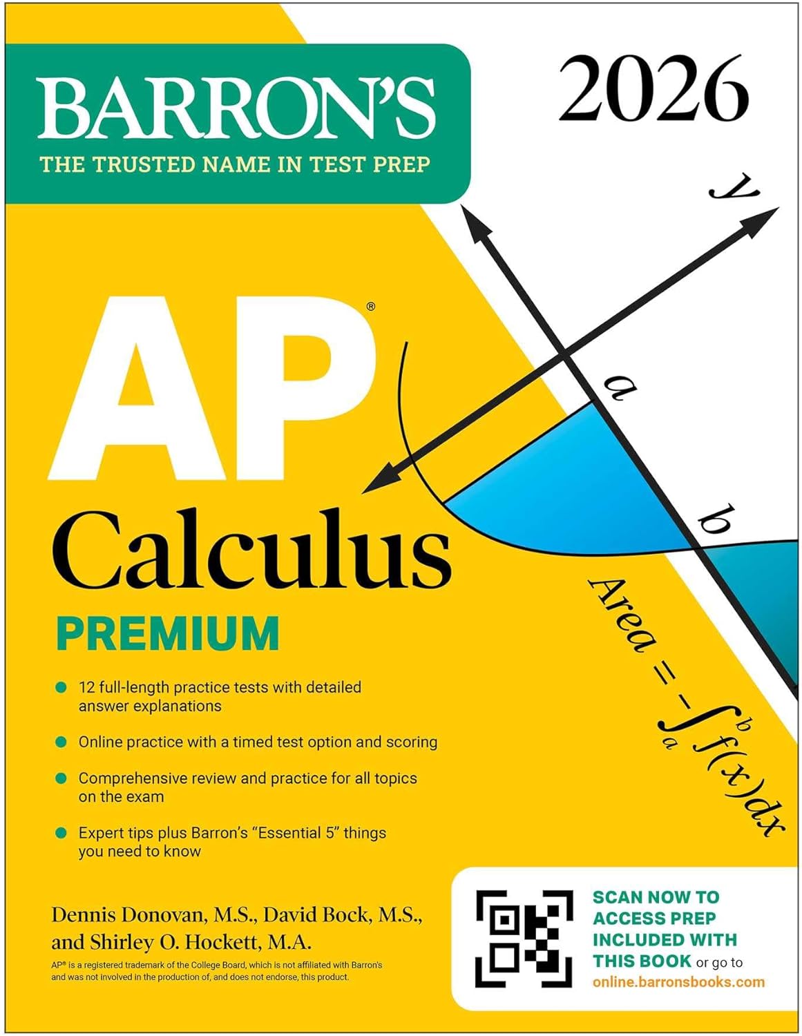 AP Calculus Premium, 2026: Prep Book with 12 Practice Tests + Comprehensive Review + Online Practice (Barron's AP Prep) by David Bock M.S.
