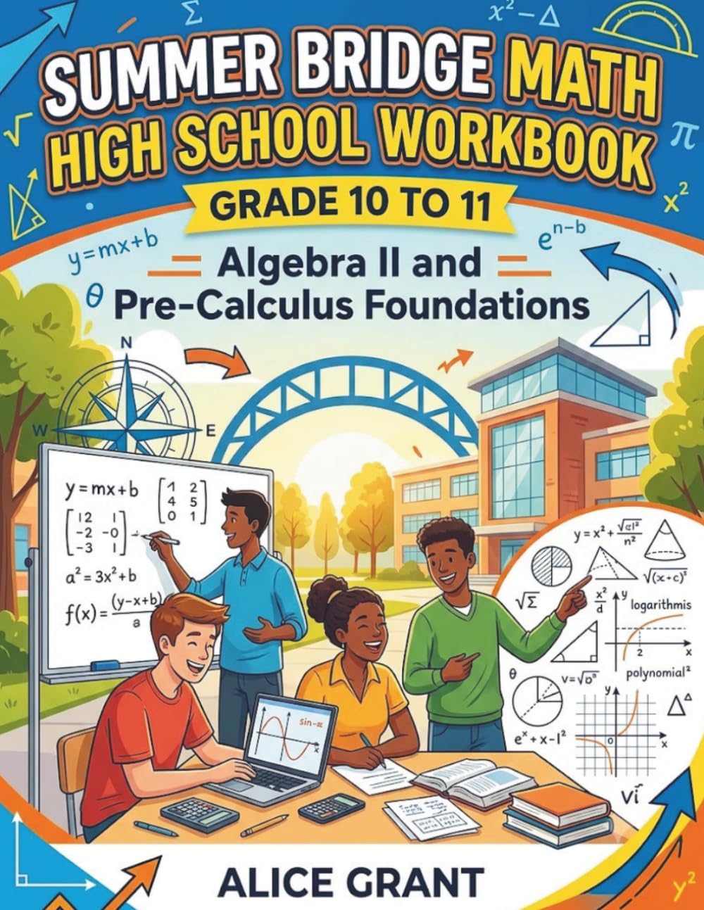 Summer Bridge Math High School Workbook Grade 10-11: Algebra II and Pre-Calculus Foundations (Success Path Workbooks Grade 10-11) by Alice Grant