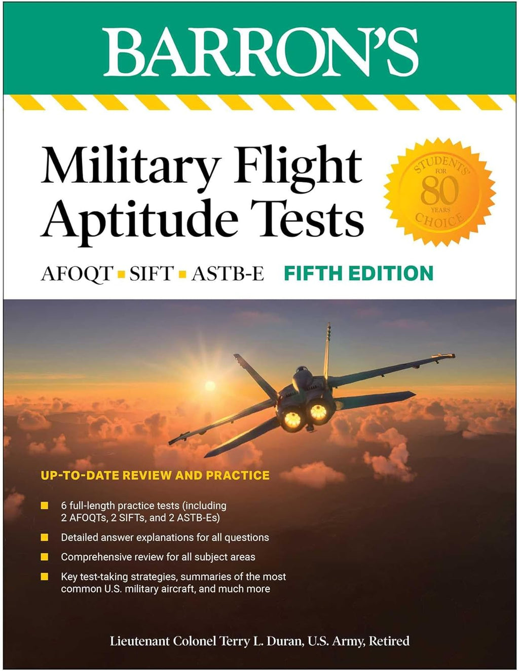 Military Flight Aptitude Tests, Fifth Edition: 6 Practice Tests + Comprehensive Review (Barron's Test Prep) by Terry L. Duran