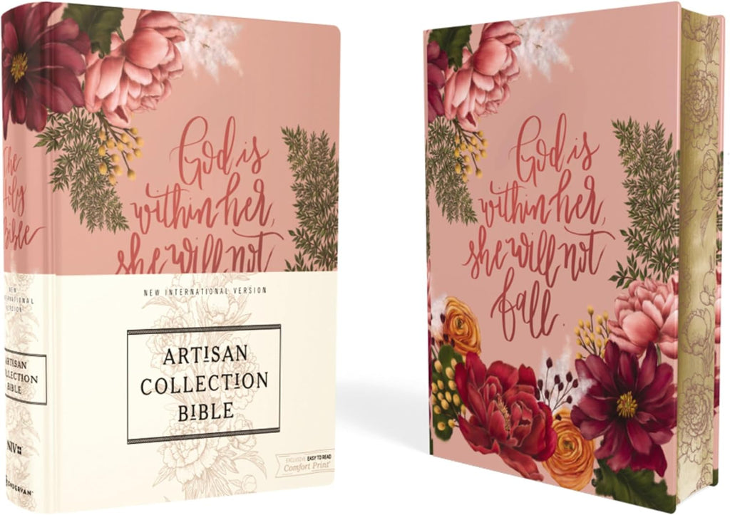 NIV, Artisan Collection Bible, Women’s Bible with Journaling Space, Cloth over Board, Pink Floral, Designed Edges under Gilding, Red Letter, Comfort Print by Zondervan