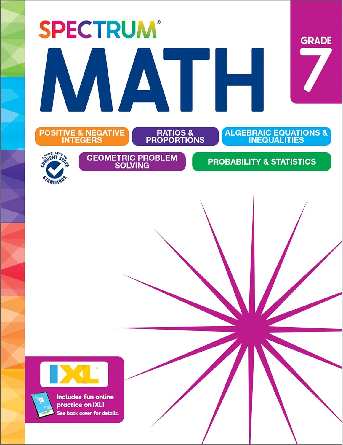 Spectrum 7th Grade Math Workbooks, Mathematics Middle School Books Covering Geometry, Algebra, Ratio, Integers, and More, Classroom or Homeschool Curriculum by Spectrum