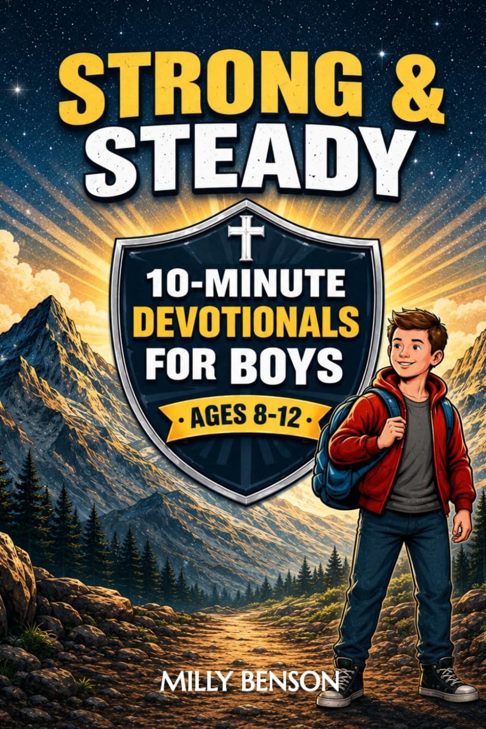Strong & Steady: 10-Minute Daily Christian Devotionals for Preteen Boys to Grow Faith, Courage, and Quiet Confidence (Faith for the Journey Series) by Milly Benson