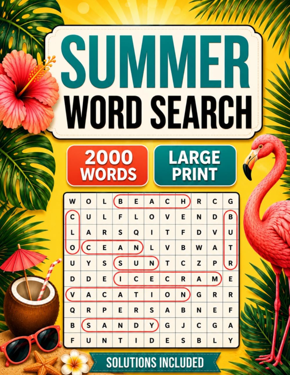 Summer Word Search: Large Print Puzzle Book for Adults and Seniors with Relaxing Summer Beach and Vacation Word Searches by K.C Kaczmarek